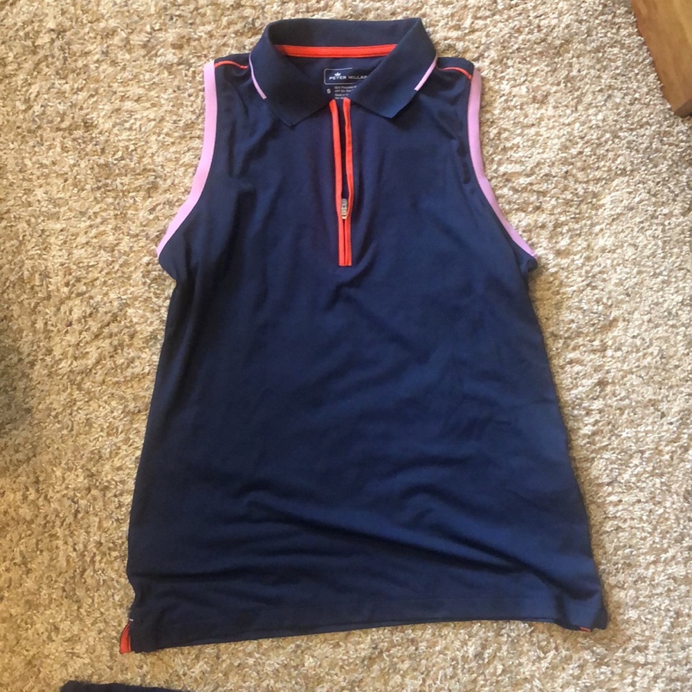 Peter millar golf tank polo small navy